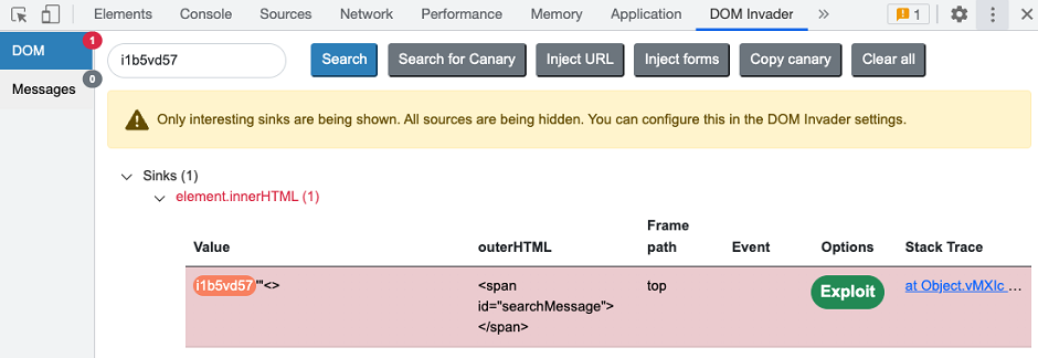 DOM XSS'ni xuddi reflected XSS kabi sinash