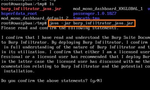 Burp Infiltrator'ni buyruq satridan ishga tushirish